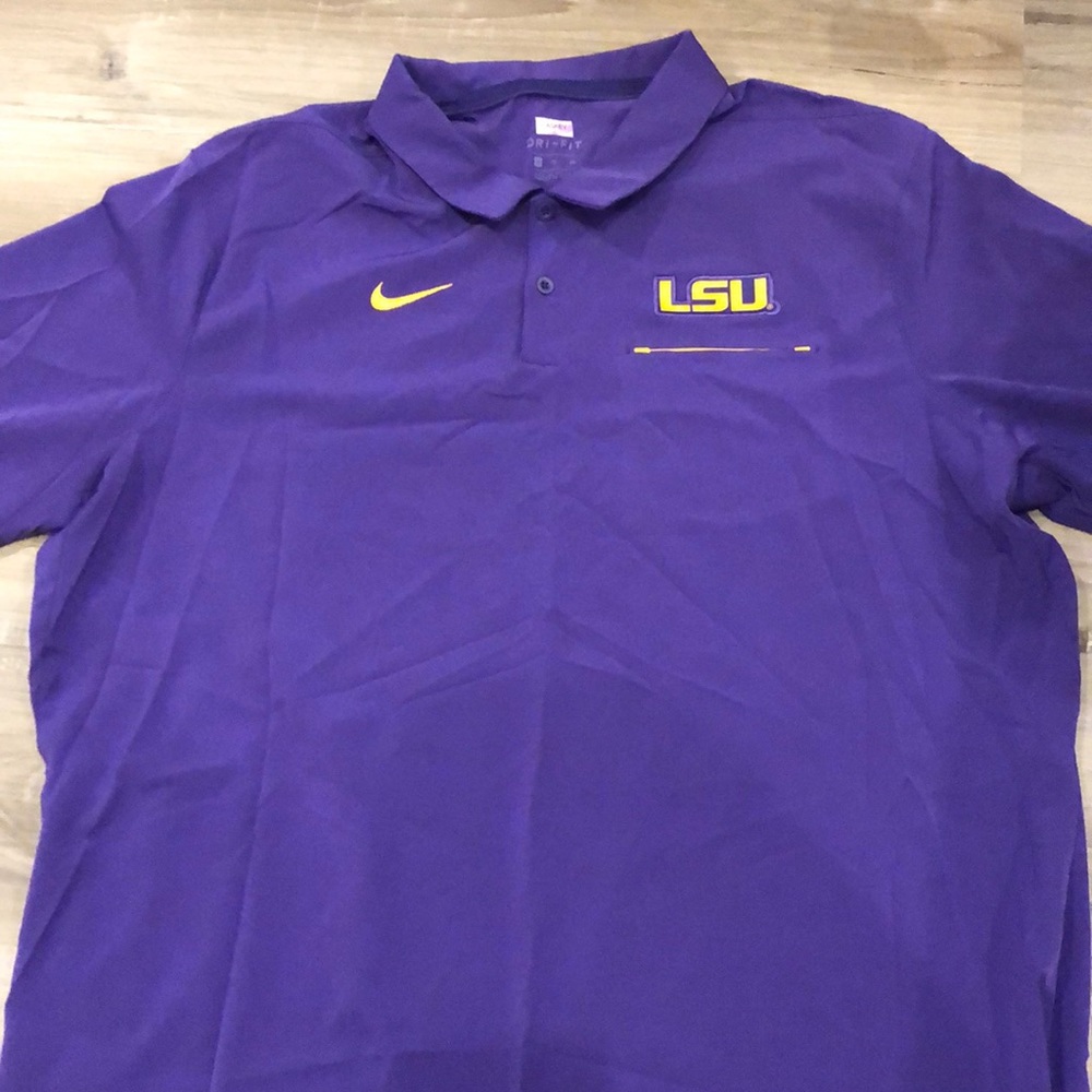 Purple LSU On Field Dri-Fit XL Polo (w/ chest pocket)